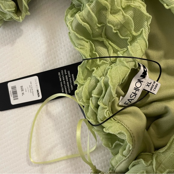 Green one shoulder dress - Picture 3 of 3